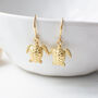 Gold Plated Turtle Earrings, thumbnail 1 of 4