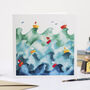 Nautical Seaside Cards Pack Of Four, thumbnail 1 of 8