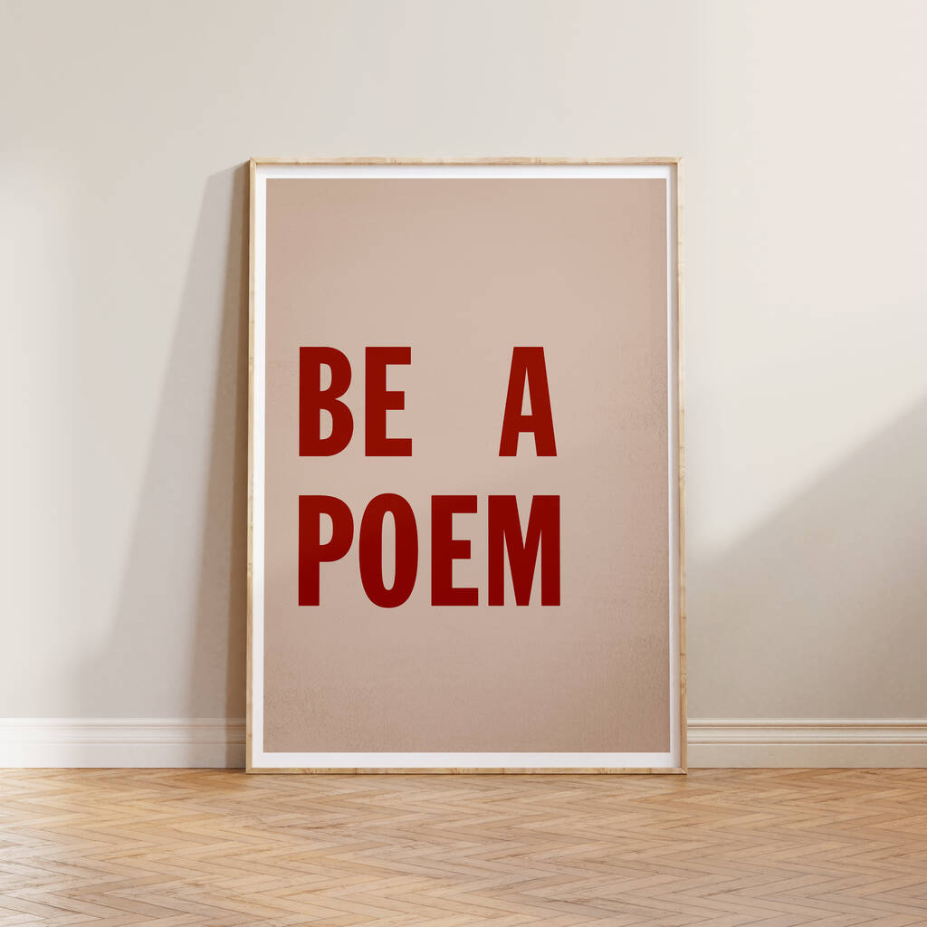 Retro Be A Poem Typography Print By Lune Club centered-on-blessing-from-the-inside-out
