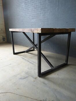 Reclaimed Industrial X Style Table, 3 of 6