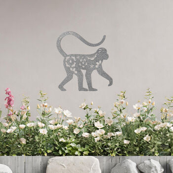 Floral Monkey Metal Wall Art For Garden And Home Decor Gift, 10 of 10