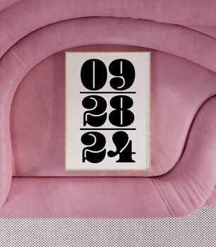 Custom Date Print | Personalised Poster | Gift | Wedding | Anniversary | Couples | Trendy | Gallery Wall, 6 of 10