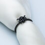 Sterling Silver Black Crystal Spider Adjustable Ring, thumbnail 3 of 7