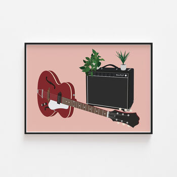 Guitar And Amp Print | Guitarist Music Poster, 2 of 10