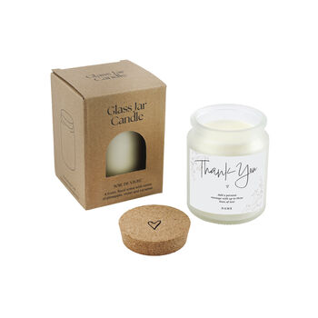 Personalised Thank You Wedding Gift Scented White Glass Jar Candle • Wedding Favour • Gift Box, 2 of 2