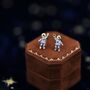 Sterling Silver Extra Tiny Spaceman Astronaut Stud Earrings, thumbnail 7 of 12