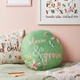 Children's Floral Bloom And Grow Name Cushion, thumbnail 1 of 4