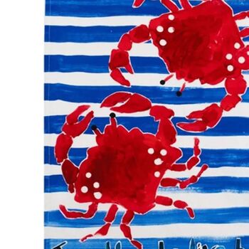 Two Old Crabs Nautical Striped Cotton Tea Towel, 2 of 2