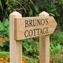 Wooden Engraved Directional Driveway Sign Pointing, thumbnail 2 of 12