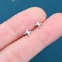 Sterling Silver Four Point Star Stud Earrings, thumbnail 4 of 12