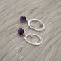 Amethyst, Moonstone Silver Earrings, thumbnail 5 of 9