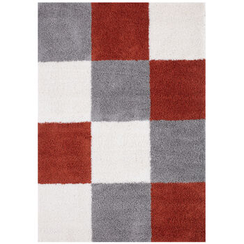 The Rugs Geometric Shaggy Rug Terra Checkered Rug, 2 of 12