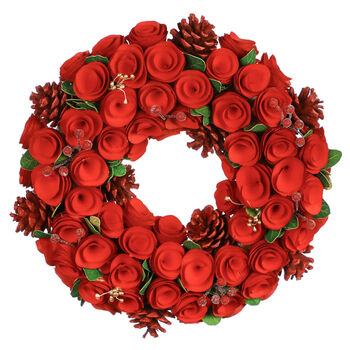 Christmas Roses Wreath With Bow, 2 of 5