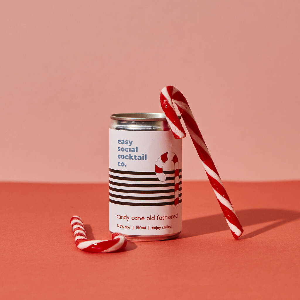 'Can Dy Cane' Old Fashioned Christmas Cocktail Cans, 1 of 6