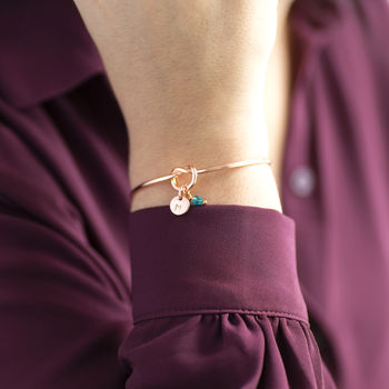 Rose Gold Plated Friendship Knot Bangle, 4 of 12