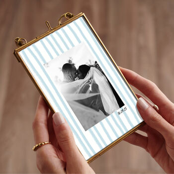 Personalised Anniversary Photo Frame With Striped Mount, 2 of 4