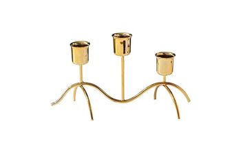 Three Arms Metal Candlestick Stand Taper Candle Holder, 5 of 5