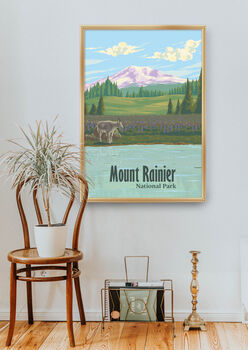 Mount Rainier National Park USA Travel Poster Art Print, 5 of 8