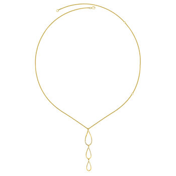 Designer Tri Petal Long Pendant In Gold Vermeil, 2 of 5