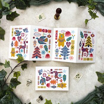 Scandinavian Block Print Christmas Card, 4 of 7