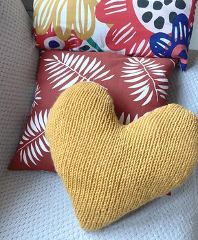 Knitting Pattern Big Heart Cushion, 2 of 2