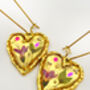 Heart Necklace With Mini Lilies And Crystals, thumbnail 7 of 13