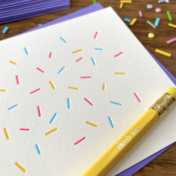 'Sprinkles' Letterpress Celebration Card, 2 of 2