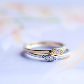 Personalised Marquise Simple Birthstone Stacking Ring, 2 of 10