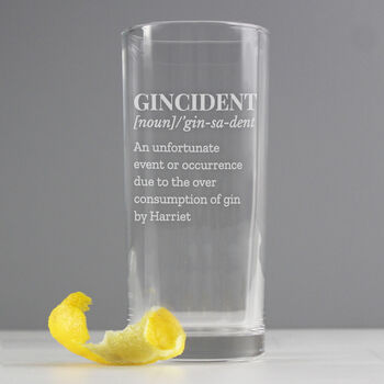Personalised Gincident Hi Ball Glass, 3 of 6