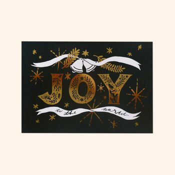 Joy Gold Foil Typographic Christmas Print, Unframed, 3 of 4
