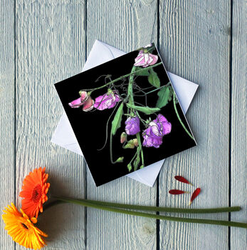 Tangled Sweet Peas Greetings Card, 2 of 2