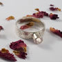 Eco Silver Botanical Ring With Stone, thumbnail 9 of 12