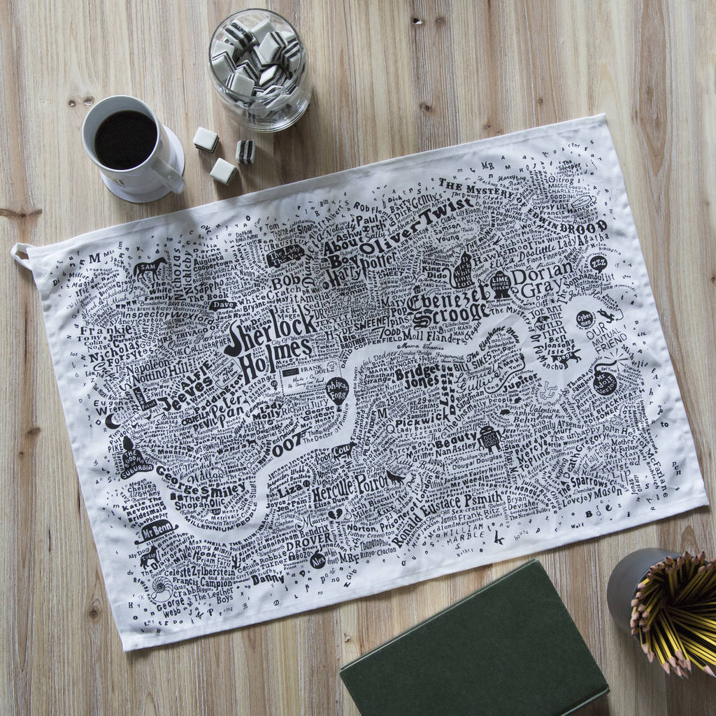 Literary London Map Tea Towel, 1 of 12