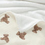 Teddy Bear Organic Cotton Muslin Hooded Baby Towel, thumbnail 3 of 3