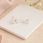 Sterling Silver Flower Petal Crystal Stud Earrings, thumbnail 1 of 5