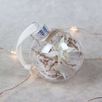 Bauble Of Dried Flowers 'Selene' White Tree Decoration, 5 of 6