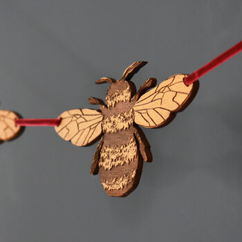 Hand Painted Bumble Bee Christmas Garland, 2 of 4
