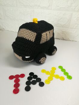 London Cab Knitted Toy In Pink And Black, 7 of 7