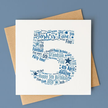 Personalised Children's Birthday Card Blue Star, 2 of 4
