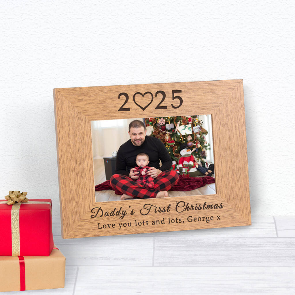 Personalised Daddy's First Christmas Photo Frame, 1 of 2