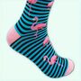 Novelty Fun Socks Size Five To Nine ~ Flamingo, thumbnail 5 of 6