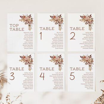 Table Plan Cards With Autumnal Florals, 2 of 7