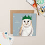 Gold Foil Owl Christmas Card, thumbnail 1 of 3