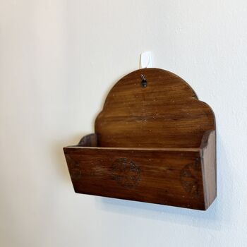 Vintage Wooden Folk Art Wall Pocket / Letter Holder, 10 of 10