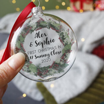 New Home Wreath Christmas Bauble Decoration, 4 of 5