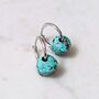 Turquoise Teardrop December Birthstone Earrings, Silver, thumbnail 2 of 4