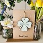 Personalised Good Luck Card Four Leaf Clover Keepsake, thumbnail 6 of 9
