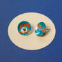 Sparkling Blue Graphic Silver Earrings, thumbnail 2 of 8