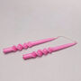 G Decor Set Of Two Pink Hand Dipped Dinner Candles, thumbnail 2 of 5