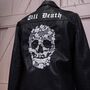 Till Death Floral Skull Biker Jacket, thumbnail 3 of 10
